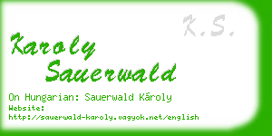 karoly sauerwald business card